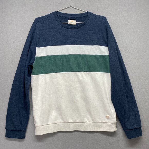 Marine Layer Other - Marine Layer Sweatshirt Mens Large Jordan Crew Navy Natural Colorblock Casual